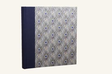 Elegantes Album "Pfau", blau, stilvolles Geschenk